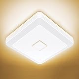 Onforu 24W LED Deckenleuchte IP54 Wasserdicht Bad Deckenlampe 2100lm 2700K Warmweiß Badlampe Quadratisch LED Decke Lampe Ø 25.8cm Badleuchte für Badezimmer, Küche, Flur, Schlafzimmer, Wohnzimmer