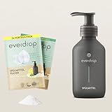 everdrop Spülmittel Starter Set (2x 25g Pulver - inklusive Spülmittelflasche) - Effektive und nachhaltigere Reinigung mit Limonen-Minze-Ingwer Duft