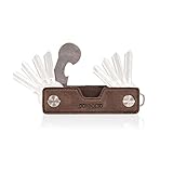 DONBOLSO® Double I Key Organizer mit Einkaufswagenlöser I Leder Etui für 2-14 Schlüssel I Edelstahlschraube I Braun