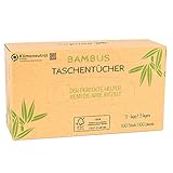 pandoo 100% Bambus Taschentücher | Holzfreies Taschentuch in plastikfreier Verpackung | Kosmetiktücher Box Spender | 100 Blatt - 3-lagig | Perfekt für jede Nase | (24 Stück)