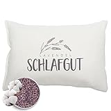 HERBALIND Lavendelkissen zum Schlafen Schlafgut Schlafkissen mit Füllung - mit Lavendel ohne Chemie - Bezug 100% Baumwolle 30x20 cm, Kräuterkissen, Duftkissen, Deko Kissen - Geschenk für Frauen