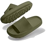 SCHLAPPY™ Original Badeschuhe für Damen&Herren, Nachhaltige Badelatschen&Hausschuhe, Vegan-Umweltfreundlich 100% Plastikfrei, Wolkenschuhe für Indoor/Outdoor, Wasserfest&Rutschfest (Khaki, 42)