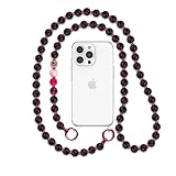 beadstars Handykette zum Umhängen, Holzperlenkette in vers. Farben und Längen, kompatibel mit Handy wie Apple iPhone 14,13,12,11 etc. (120cm, Magenta Breeze)