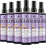 Gliss Express-Purple-Spülung Blonde Perfector (6x 200 ml), Haarspülung zum Sprühen für natürliches, coloriertes & gesträhntes blondes Haar, mit Föhnschutz & UV-Filter