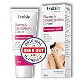 Evolsin® Ekzem & Neurodermitis Creme I OHNE KORTISON I Mindert Juckreiz & beruhigt gereizte Haut I Salbe für gereizte, trockene & irritierte Haut