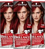 Brillance Glanz-Tönungsgel T868 Granat Stufe 1 (3 x 60 ml), intensive Fashion-Haarfarbe mit glanzverstärkender Formel, Tönung verleiht dem Haar bis zu 50 % mehr Farbglanz