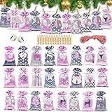 Adventskalender zum Befüllen, 2023 Adventskalender Tüten Groß (12x21,5cm) Selber Basteln Füllung und Zahlen Aufkleber, DIY Kinder Weihnachten Geschenk Säckchen für Kinder Frauen Mädchen