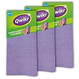 Qwikr Multi - Hochwertige Universal-Reinigungstücher aus den Niederlanden - 3er Pack, Microfaser Reinigungstücher für Hygienische Streifenfreie Glanz, Fenster, Büro, Bad, Spiegel, Auto, Kochfeld