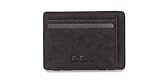 PAVO EQUIPO Magic Wallet | Magic Wallet mit Münzfach | Kartenetui | Wallet mit Geldclip und Münzfach | Geldbörse | RFID Schutz | Mini Portemonnaie | inklusive Geschenkebox (Schwarz)