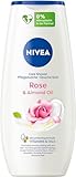 NIVEA Rose & Almond Oil Pflegedusche (250 ml), pH-hautneutrales Duschgel mit Mandel-Öl, feuchtigkeitsspendende Cremedusche mit verwöhnendem Rosenduft