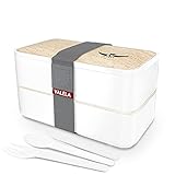 VALELA Bento Box für Erwachsene - inkl. Tasche + Rezepte E Buch - Lunchbox mit Besteck für den Transport von Mahlzeiten Brotdose mikrowellengeeignet