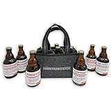 QUATSCHmanufaktur Bier Männerhandtasche Medizin/Männergeschenk gefüllt mit 6 Bier Flaschen in der Filztasche/Bier Geschenke für Männer 6 × 0,33 l Bier