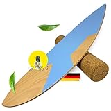 Dans Board Balance Board PROJECT BLACK - Balancebrett aus Holz inkl. Rolle - Indoor Gleichgewichtstrainer 100kg Traglast - Koordinationstraining - Wackelbrett - Indoor-Surfen&Skaten - Made in Germany