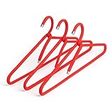 Peppermint Products Hanger | 3er Textil-KLEIDERBÜGEL-Set aus Seil | Rutschfester Designer-Bügel f. Jacken, Hemden, Hosen | Design: Roman Luyken | Schrank- & Garderobenbügel (Rot)
