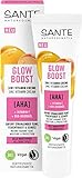 SANTE Naturkosmetik Glow Boost 3in1 Vitamin Creme, nährende Tagescreme mit AHA, Vitamin F und Bio-Jojobaöl, regenerierende Feuchtigkeitspflege für strahlende Haut, 30ml