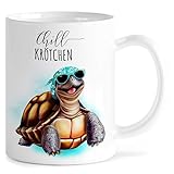 MeLifestyle Kaffeetasse Tasse - Chill Krötchen Schildkröte Chillkröte Geschenk Freundin Arbeitskollege
