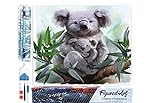 Figured'Art Diamond Painting Erwachsene 40x50cm Ganze Leinwand gerollt Koala und Baby 5D Bilder Eckige Steine - DIY Set Basteln