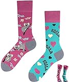 TODO Colours Lustige Socken mit Motiv - mehrfarbige, bunte, Verrückte für Herren und Damen (35-38, Koala Socken)