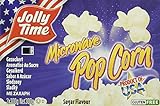JOLLY TIME Microwave Popcorn Sugar | Mikrowellenpopcorn mit Zucker | USA Klassiker Popcorn für die Mikrowelle | Mikrowellenpopcorn süß, 6er Pack (6 x 300 g)