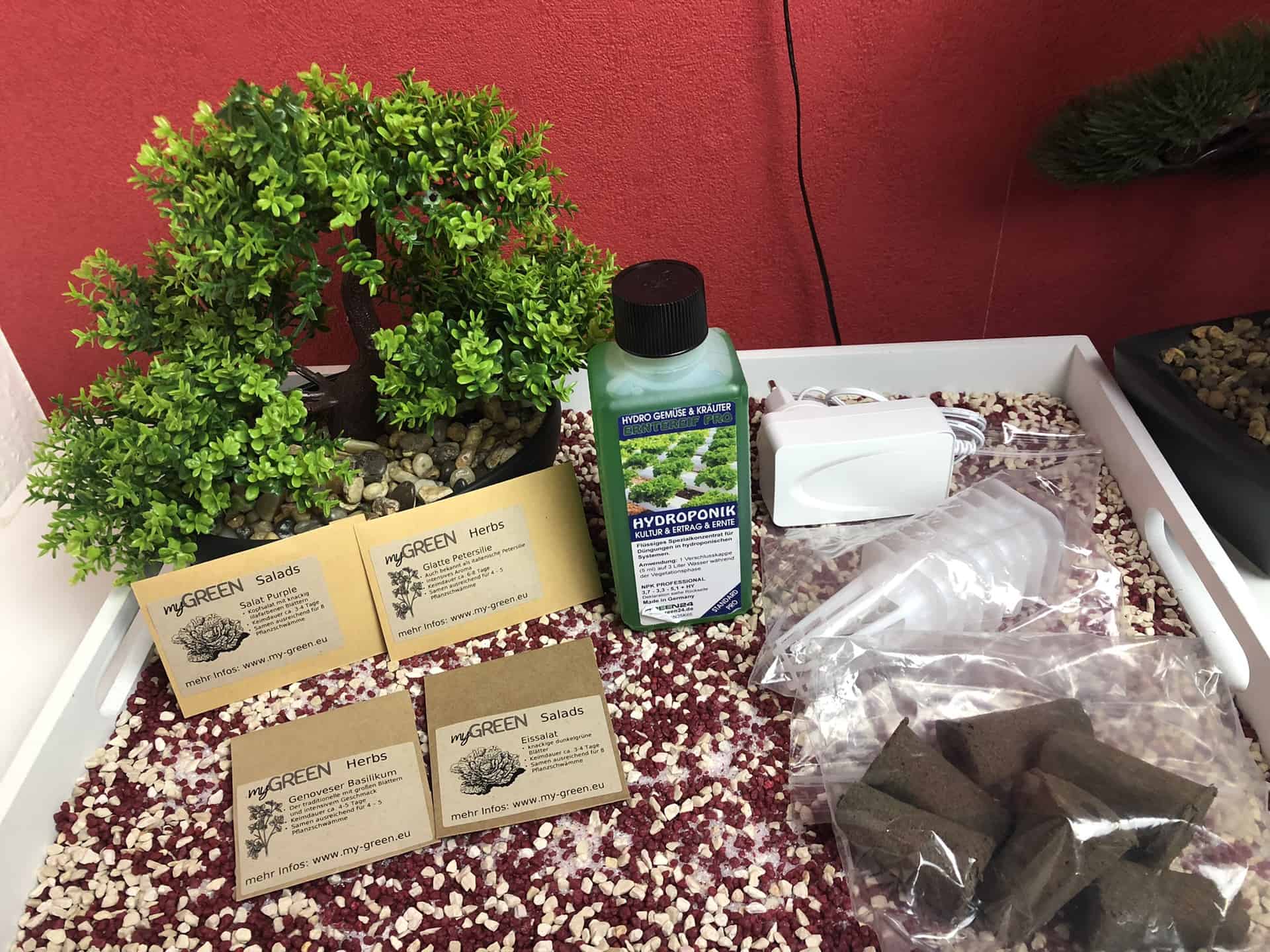 Das My Green Fresh Zubehör, Samen, Dünger, Pflanzkörbe und Schwämme