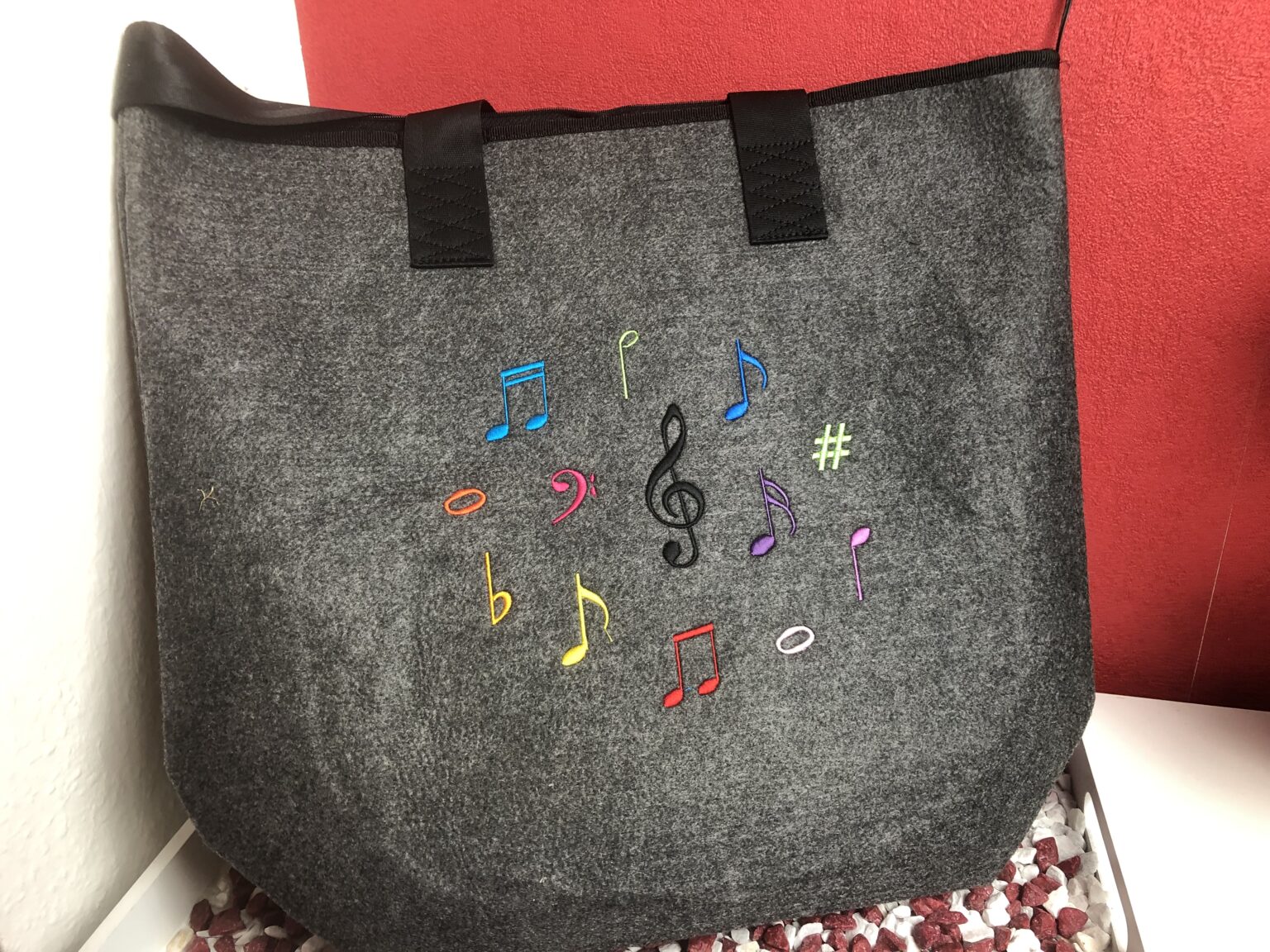 Die Geschenke mit Musik Filz-Henkeltasche