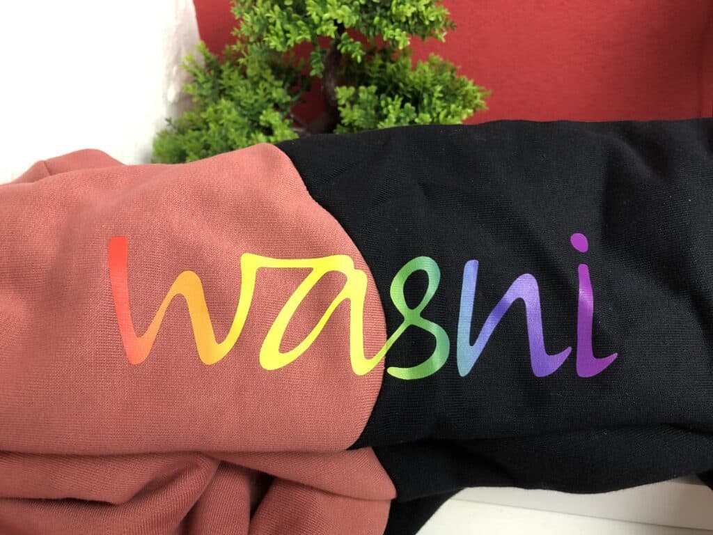 Das Wasni Logo in Regenbogenfarben