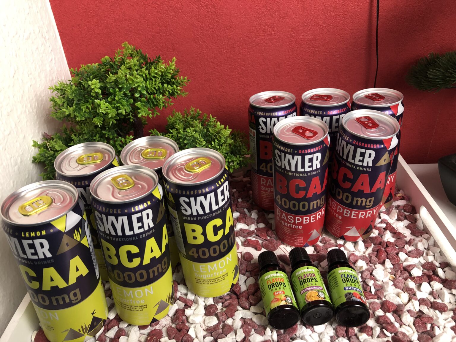 Meine BCAA Drinks sowie die Flavour Drops von Nutrify