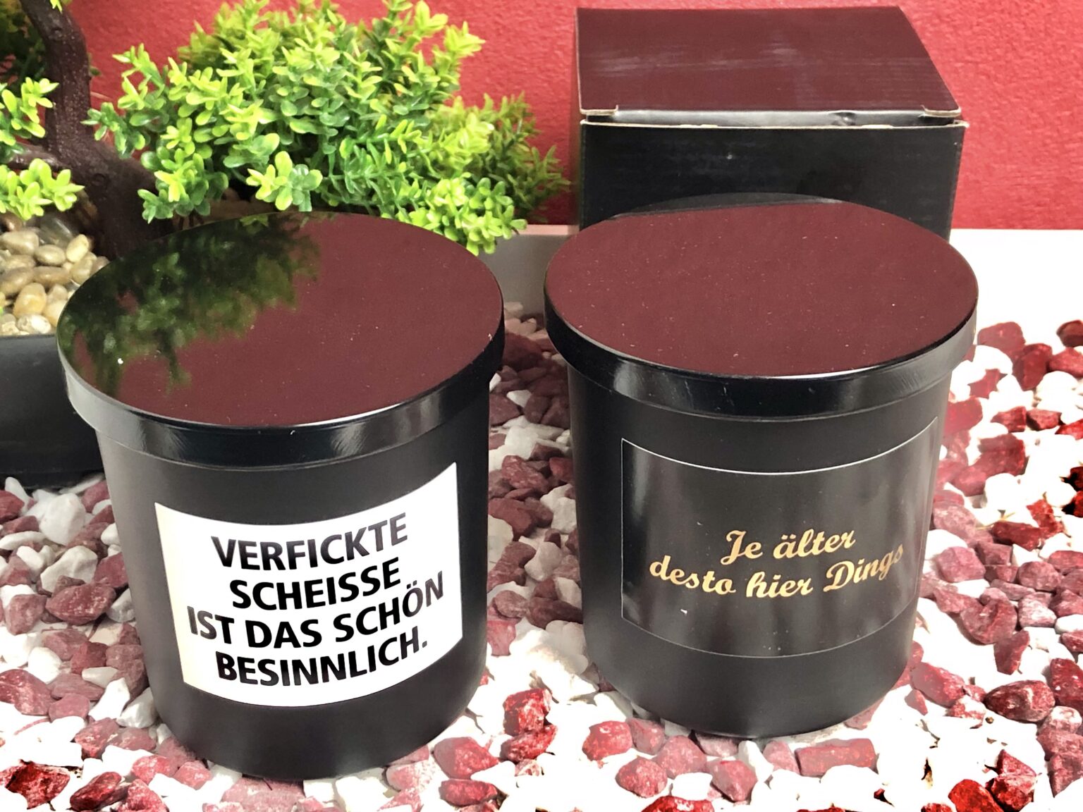 Meine beiden Hardington Spruchkerzen