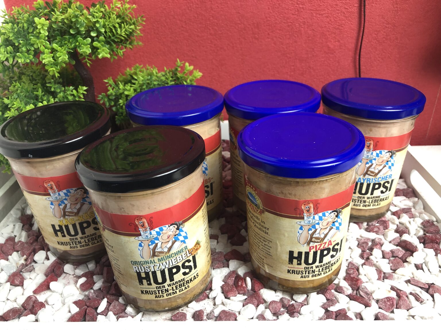 Meine verschiedenen Sorten Hupsi Leberkäse im Glas