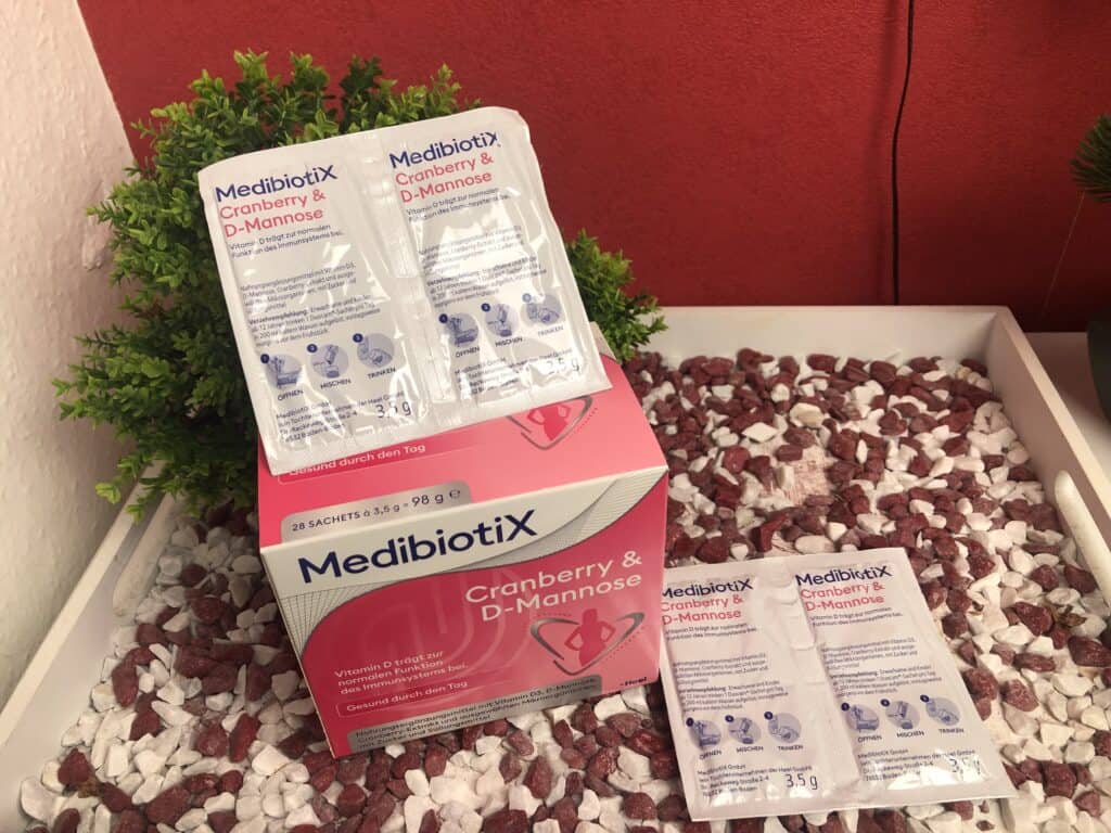 Die einzelnen Beutel des MedibiotiX Cranberry