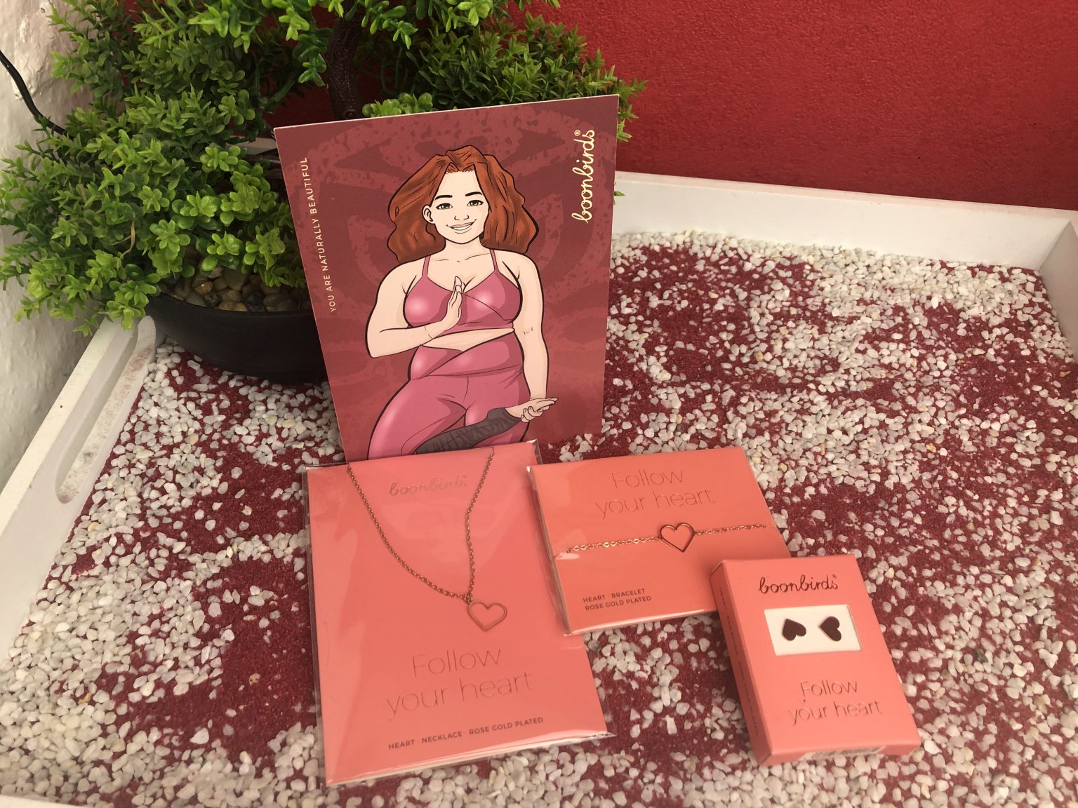 Mein Boonbirds Schmuckset Herz, rosévergoldet