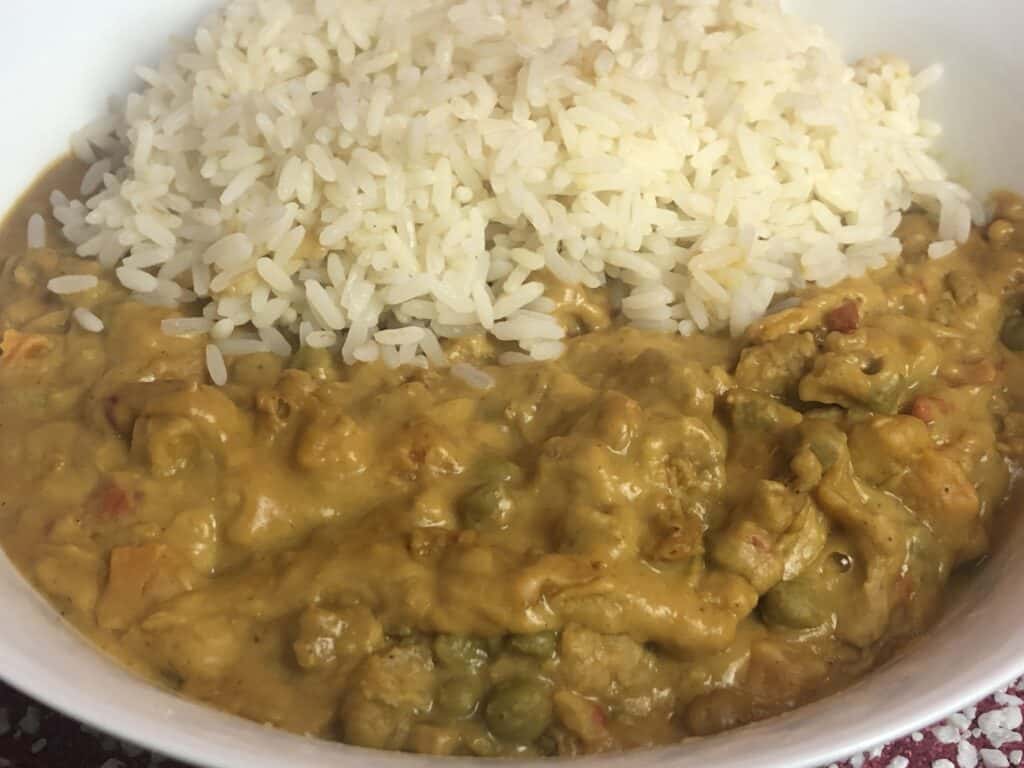 Erdnuss Curry dieses mal mit Reis