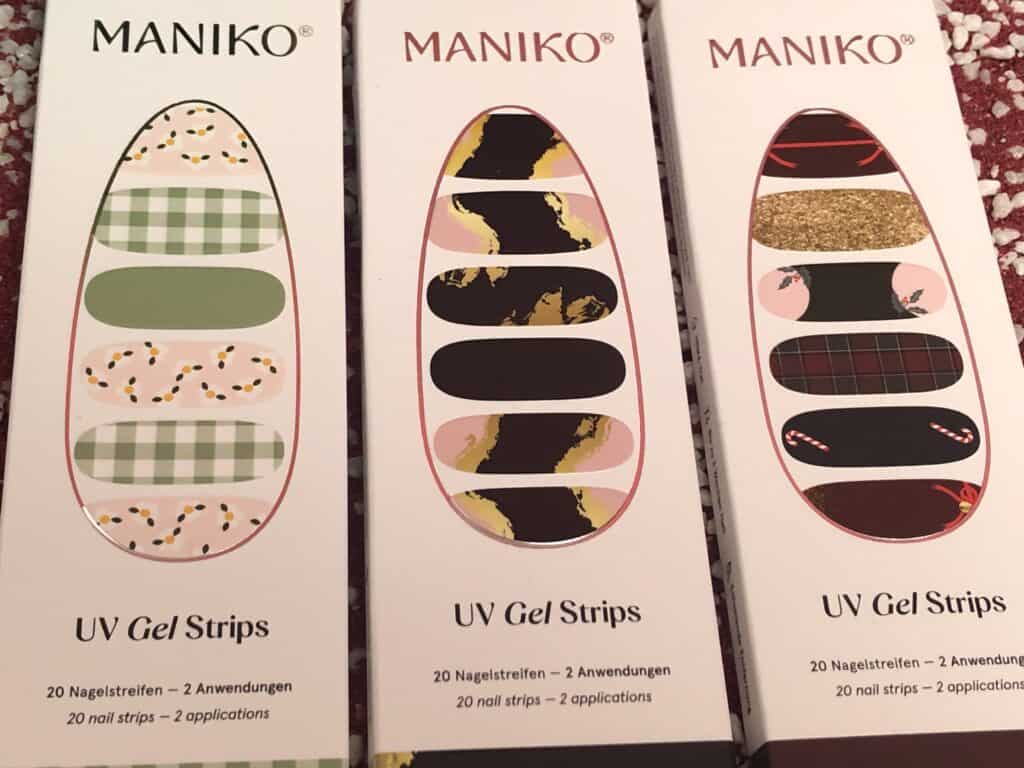 Einige UV Gel Stripes aus dem Maniko Refill Set