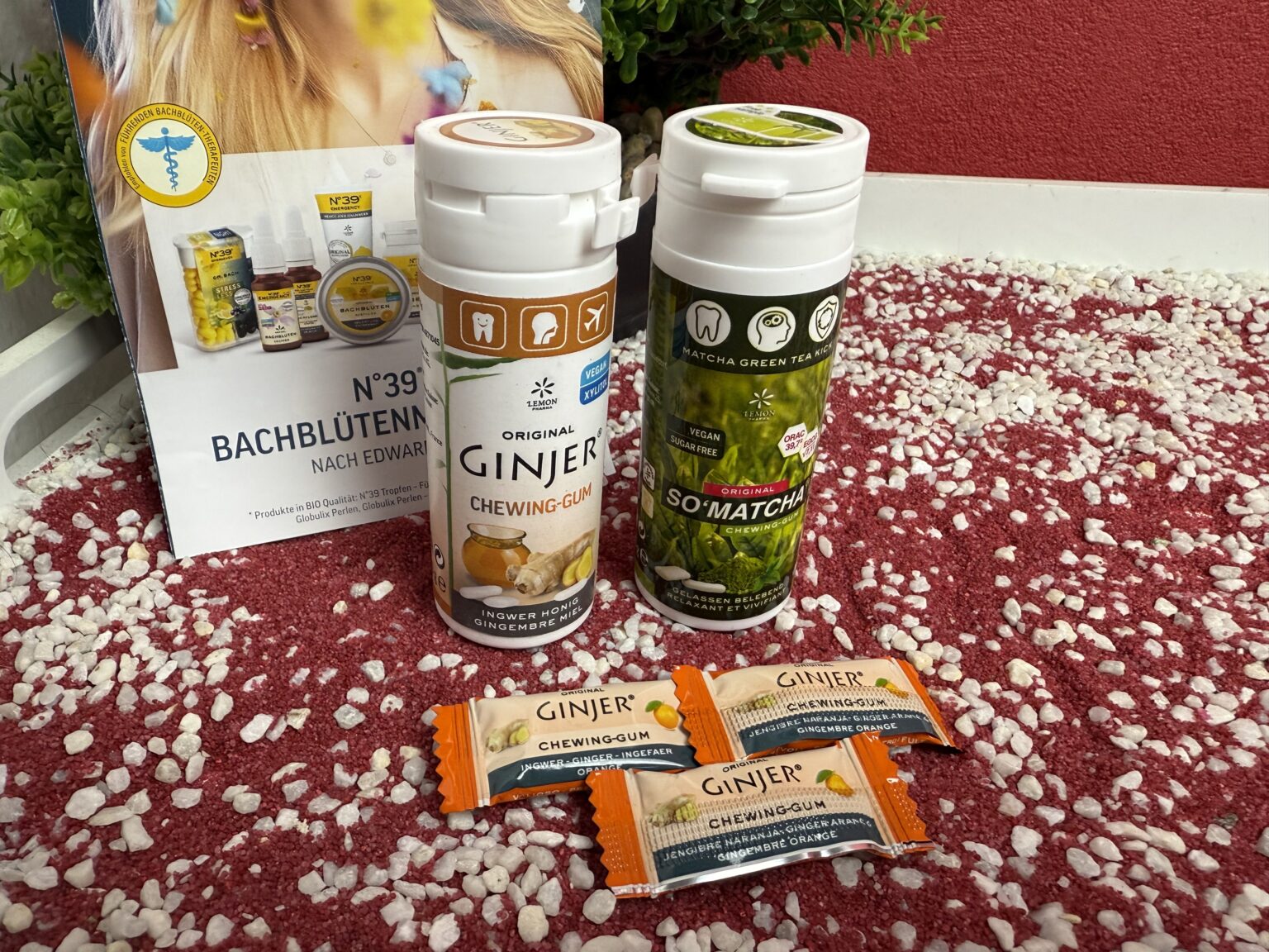 Das Lemon Pharma Kaugummis Ginjer und Matcha