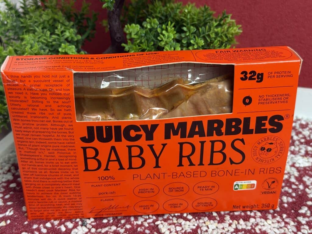 Die Verpackung der Juicy Marbles Baby Ribs