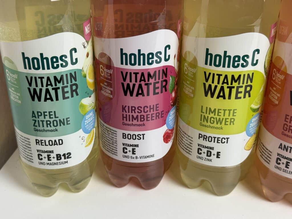 Einige Sorten des Hohes C Vitamin Water