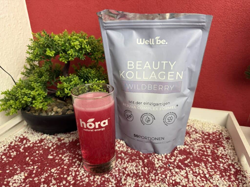 Das Well be Beauty Kollagen Pulver, so sieht es fertig aus