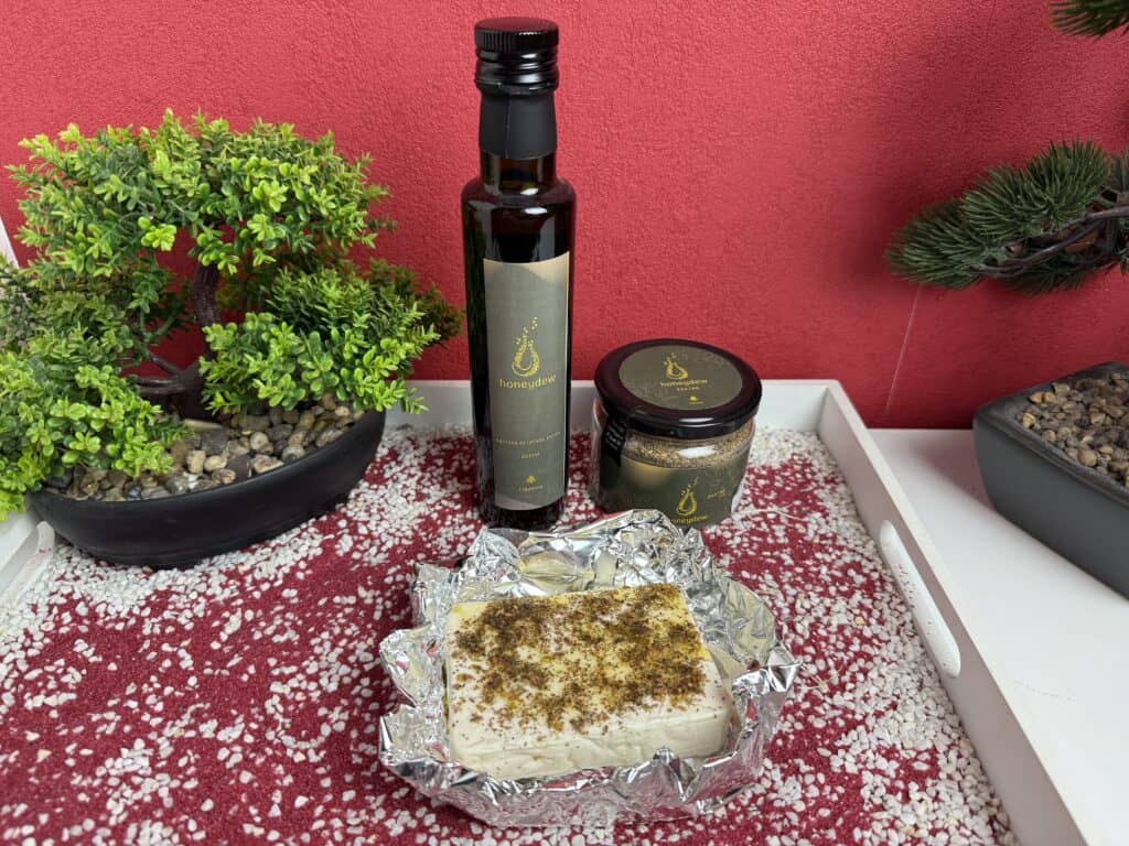 Mein Schafskäse mit dem Olivenöl und dem Zaatar