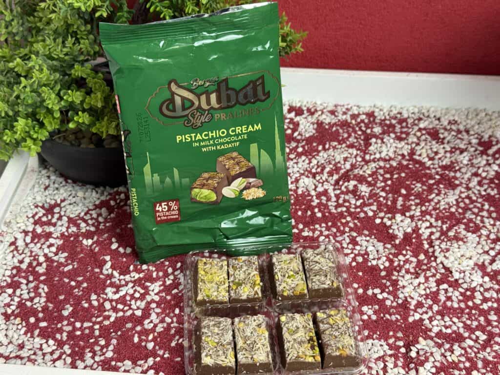So sehen die Bergen Dubai Style Pralinen aus