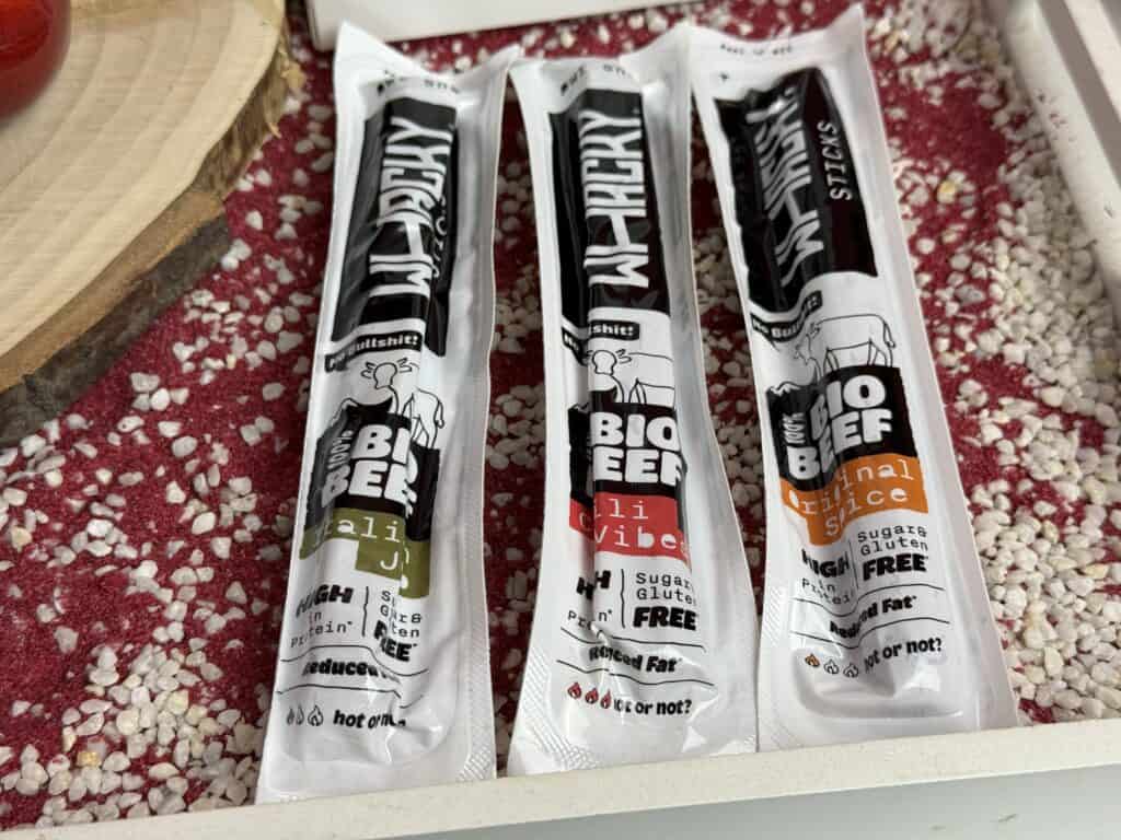 Die drei Sorten der Whacky Bio Beef Sticks