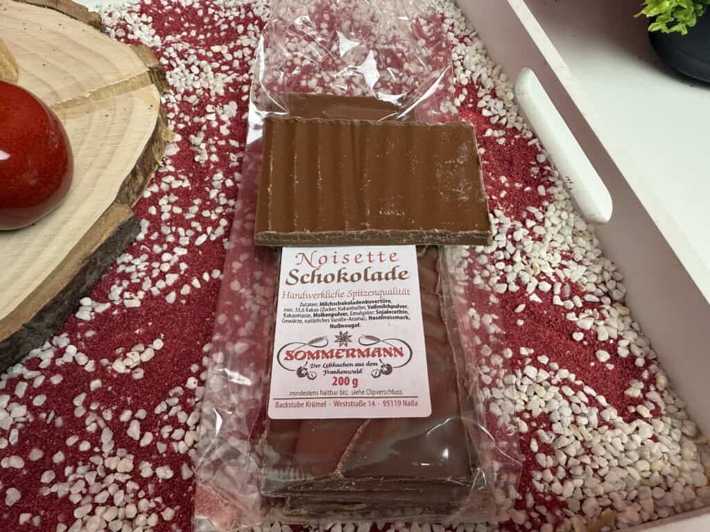 Die Vollmilchschokolade Noisette von der Backstube Krümel