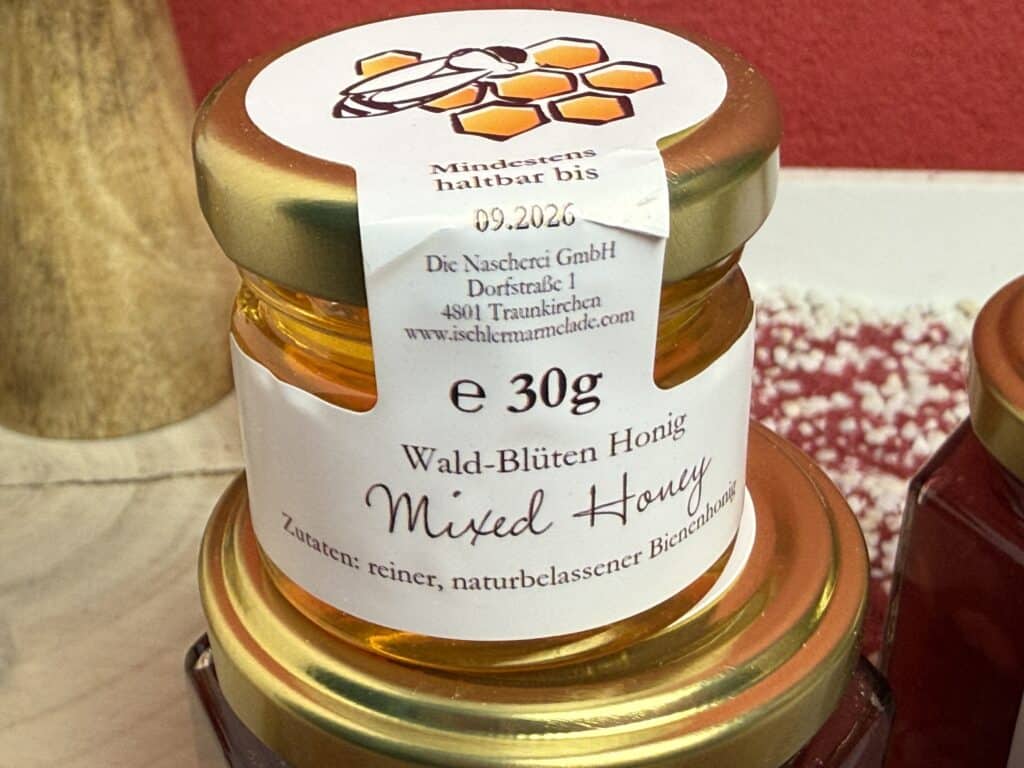 Und das Probiergläschen Honig