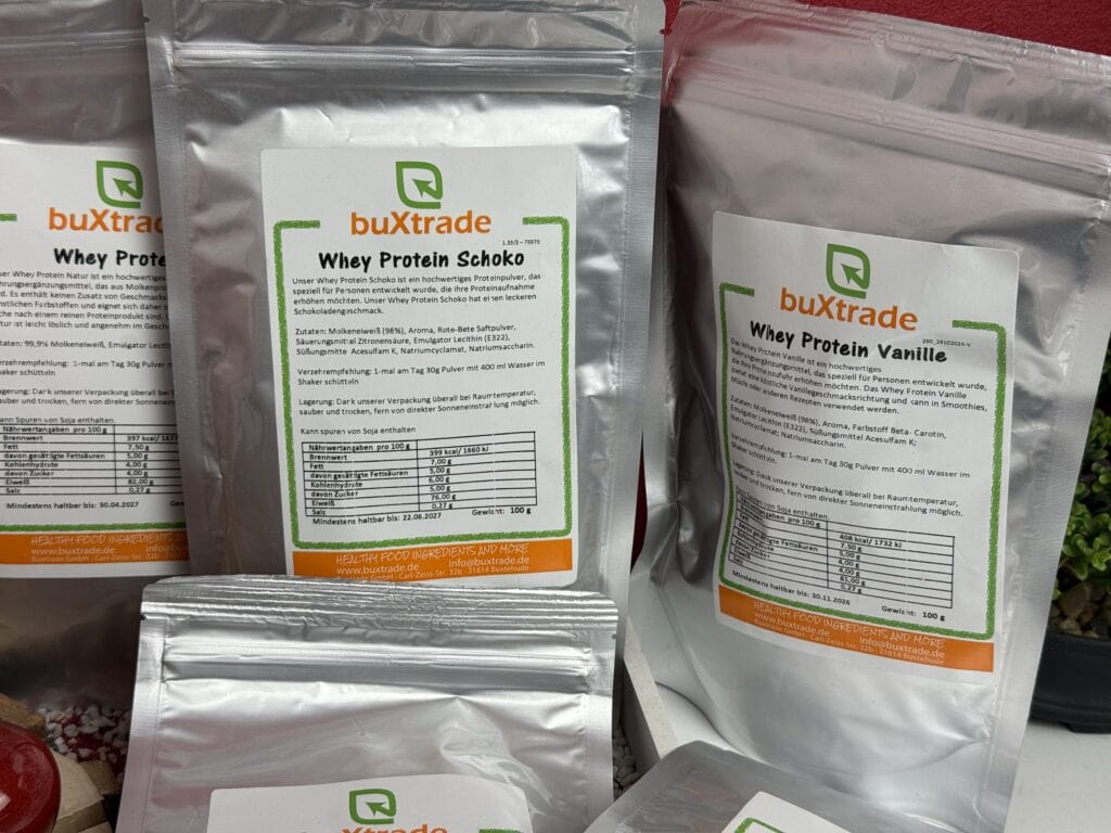 Das Buxtrade Whey Protein in verschiedenen Sorten