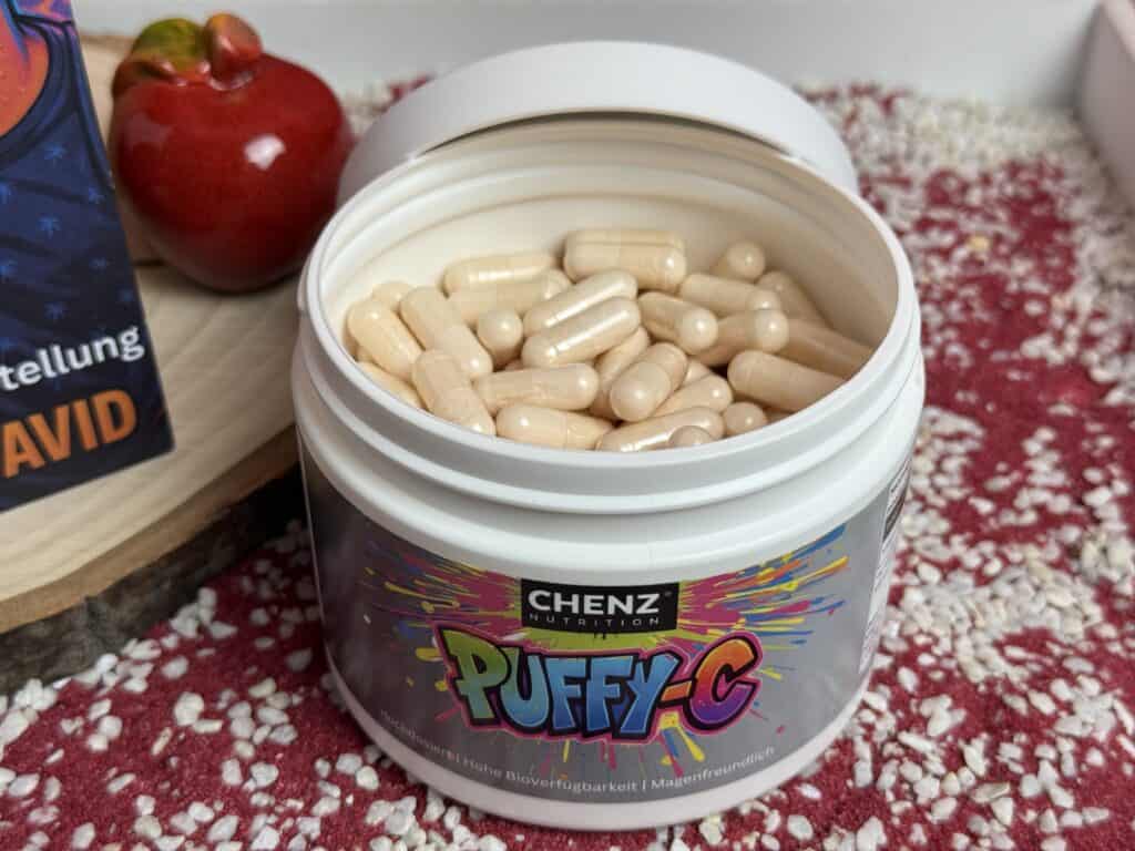 So sehen die Die Chenz Nutrition Puffy C Kapseln aus