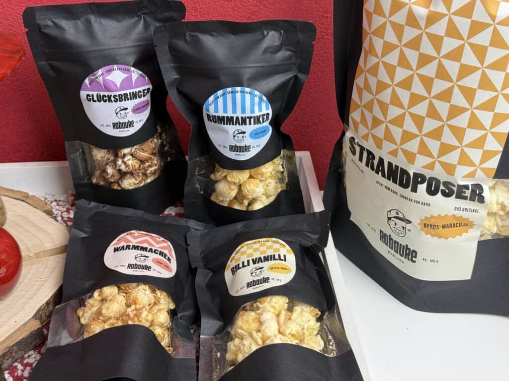 Und weitere Sorten des Rabauke Popcorn. Dazu schick verpackt