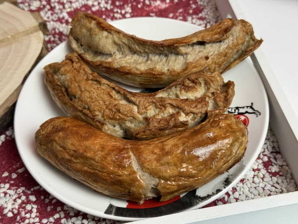 Die leckere Bratwurst aus dem Grillpaket der Schinkenräucherei Braasch