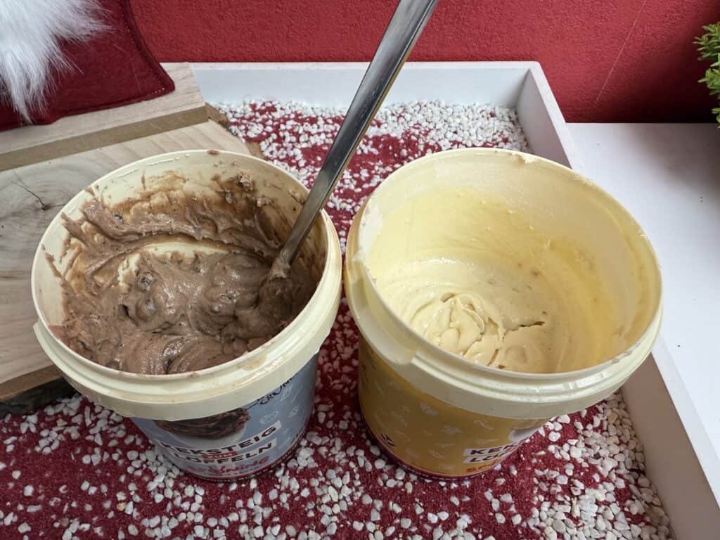 So sieht der fertige Keksteig aus und kann gelöffelt werden