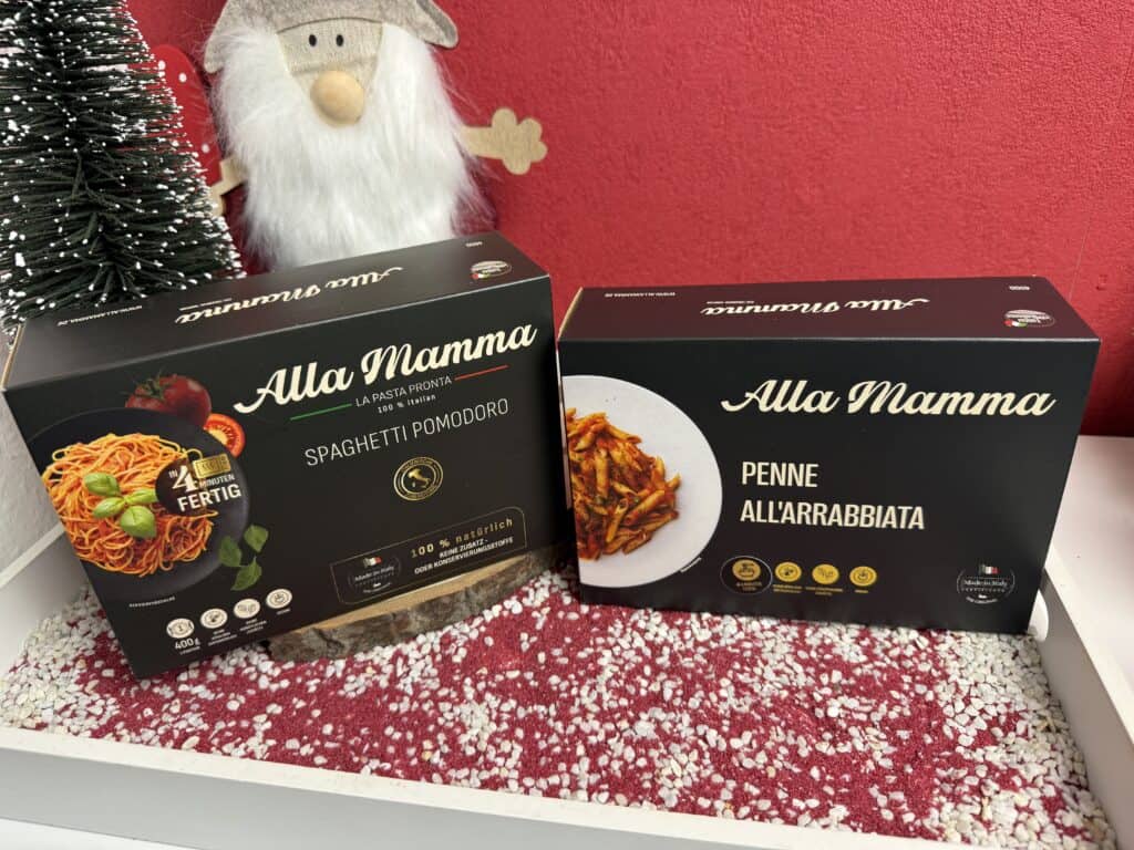 Zwei der Alla Mamma Fertiggerichte