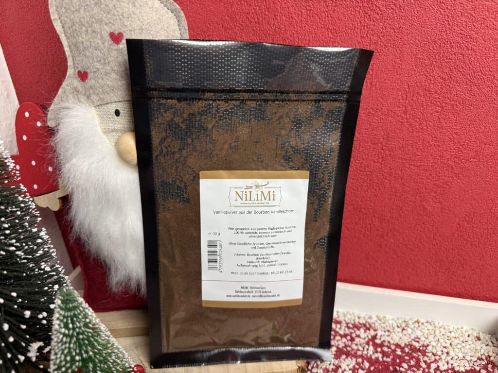 Das Vanillepulver aus der Bourbon Vanilleschote