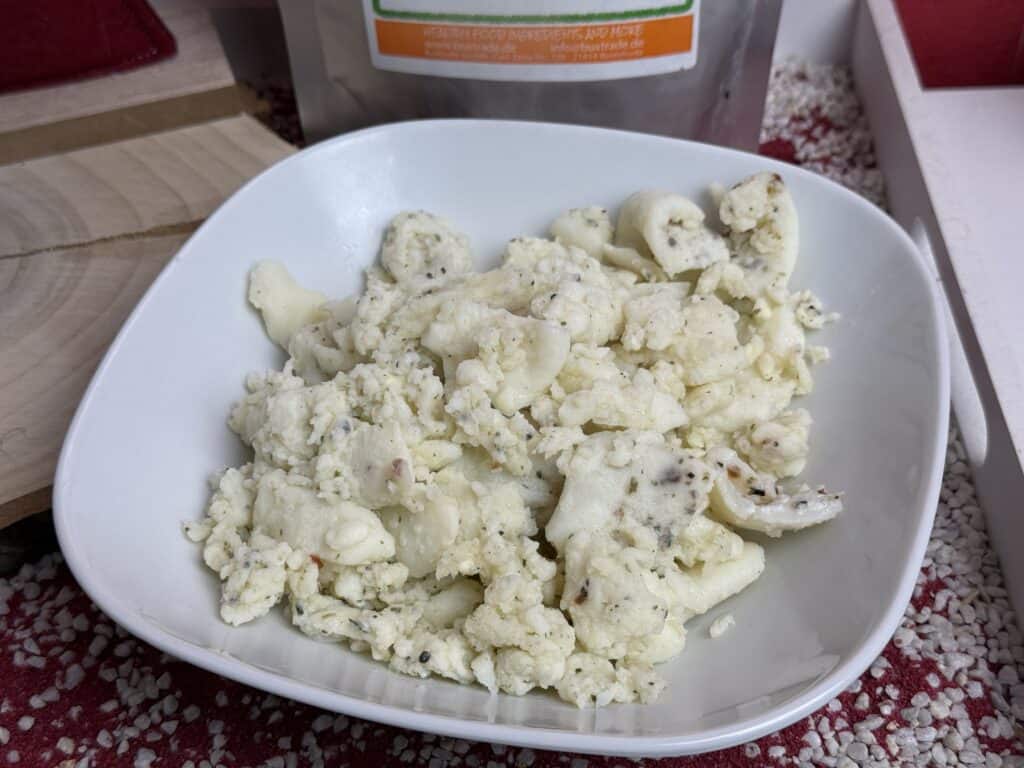 Unser Rührei mit dem Buxtrade Eiklar Pulver in Nahaufnahme